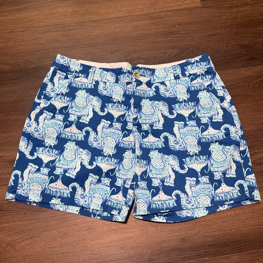Lilly Pulitzer Women's Blue Elephant Print Shorts